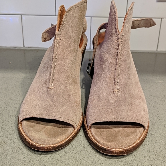 Frye Suede Peep Toe Booties - Picture 3 of 7